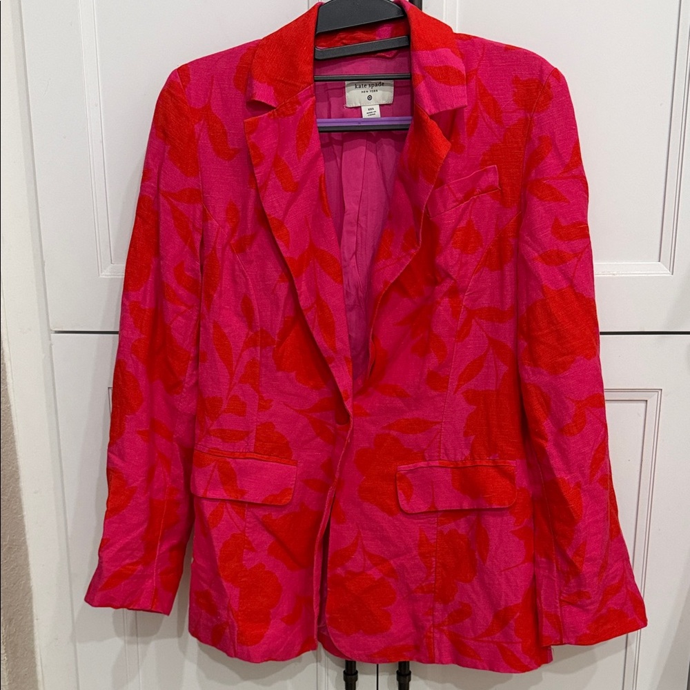 ❤️💕 Kate spade Pink and Red Floral Blazer